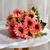 Crisantemo de la Longevidad de Estilo Europeo de 11 Cabezas Ramo Artificial para Mesa de Sala de Estar Flor Falsa Arreglo de Flores Secas Decoración de Flores de Seda Accesorios de Fotografía