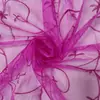 Estoque Disponível de Caminho de Mesa de Organza Bordada 14*108 Polegadas com Laços