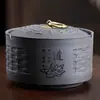 Cinzeiro de Areia Roxa WG6Q com Tampa Anti-Cinzas Médio Cerâmica Sala de Estar Escritório Extinção de Fumaça Acessórios Retro para Casa