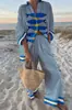 Estilo Nuevo Europeo y Americano Creativo Patrón de Pez Traje Casual Holgado Pantalones Deportivos de Pierna Ancha Conjunto Casual con Temática Oceánica