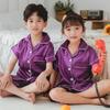 Pijama de Verano para Niños Delgado Seda Artificial Seda de Hielo Manga Corta Pantalones Cortos Ropa para Niños y Niñas Doble Una Pieza Envío Directo Envío Gratis