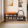 Banqueta Super Estreita 25CM de Largura para Trocar Sapatos Pai e Filho Estilo Creme para Entrada de Casa Sapateira Integrada