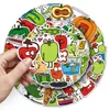 50 pegatinas originales de mercado de verduras, divertidas y peculiares, dibujos animados de comida, dibujadas a mano, estilo infantil, impermeables, decorativas, para DIY