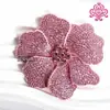 Parche de Flor con Diseño de Flor de Cinco Pétalos Tridimensional, Flor de Zapato con Pedrería, Parche de Tela de Flor Tridimensional Totalmente con Pedrería, Accesorio DIY de Flor de Zapato con Pedrería