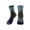 Calcetines Antibacterianos de Lana Merino, Calcetines Acolchados para Senderismo y Montañismo, Suela de Toalla Antideslizante, Calcetines Transpirables de Media Caña para Deportes al Aire Libre