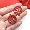 30 Estilo Chinês Vermelho Bênção Caractere Chinês DIY Acessórios de Joia Feliz Ano Novo Pingente de Paz Acessórios de Ano Novo