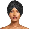 Gorro de Noche Popular Europeo y Americano de Imitación Seda Doble Capa Gorro Cruzado Retorcido Gorro de Ducha Ajustable Gorro Lavable Dropshipping