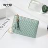 Bolsa de moedas pequena com zíper nova para primavera e verão, bolsa simples de cor sólida leve para cartões, bolsa tecida à mão, bolsa feminina fofa e requintada