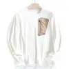 Serie Niaopingtai - Cálido y Amigable con la Piel + Alta Elasticidad Sin Restricción, Sudadera Exterior de Manga Larga con Cuello Redondo para Hombre Otoño e Invierno