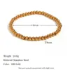 Moda Ins Europea y Americana Simple Popular Joyería de Mano Nicho Retro Acero Inoxidable Chapado en Oro de 18K Pulsera Elástica de Cuentas
