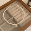 Colar de Pérolas Camélia para Mulheres, Design Único Corrente de Clavícula de Pérola de Cristal, Colar de Alto Padrão Estilo Retrô Francês