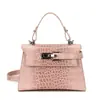 Bolso Kelly Patrón Cocodrilo 2026 Nuevo Bolso de Mano para Mujer Exquisito de Gama Alta Estilo Coreano Moda Versátil para el Trabajo Bolso de Mujer