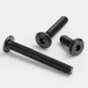 Parafuso de aço carbono preto oxidado com soquete sextavado cabeça chata sextavado chanfrado M5-M12 parafuso de aço carbono preto oxidado com soquete sextavado cabeça chata sextavado chanfrado