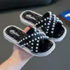 Pantuflas de Perlas para Niñas Estilo Princesa Sandalias de Verano Antideslizantes para Interiores y Exteriores para Niños Pequeños y Medianos Niñas