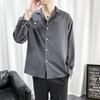 Camisa negra hombre manga larga estilo coreano moderno guapo dk hombre casual estilo Hong Kong estilo japonés estilo perezoso sin planchado camisa blanca