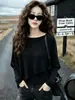 Design versátil para outono e inverno, cardigã de malha assimétrico, suéter feminino, top modelador e estiloso