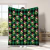 Manta Popular de Cuatro Estaciones Transfronteriza de Comercio Exterior Verde Navideño Peluda Grinch Manta de Franela Manta para Siesta con Aire Acondicionado