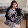 Atacado Físico Em Estoque Nova Coleção Primavera e Outono 6040 Algodão Manga Longa Pijama para Meninas, Roupão de Casa Fofo Cartoon Soltinho