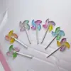 Chaveiro Pingente Moinho de Vento Pequeno Doce de Acrílico Colorido Gradiente Estilo Primavera Acessórios para Joias DIY