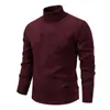 Novedades de Punto para Hombre de Otoño e Invierno Transfronterizas con Forro de Polar Engrosado Casual de Cuello Alto Punto Cálido Prendas de Punto para Hombre Camisetas Interiores