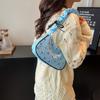 Bolso de Hombro o Cruzado de Verano 2025 Estilo Coreano Dulce con Lazo, Diseño de Bloques de Color de Alta Gama, Moderno y Versátil para el Uso Diario