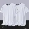 2026 Nueva Camiseta de Marca de Seda de Hielo de Manga Corta de Verano de Moda para Hombre, Top Holgado de Media Manga con Cuello Redondo a la Moda para Hombre