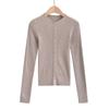 Suéter de gola alta estilo coreano feminino inverno 2024 novo design slim fit senso nicho elegante cardigan de malha