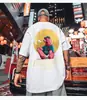 Camiseta Trendy de Dibujos Animados Estilo Hip-Hop Americano Oversized para Hombre, Corte Holgado, Talla Grande, Extra Grande, Manga Corta