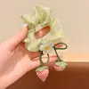 Gomita de Flor de Fresa Dulce para Niñas, Lazo para Moño, Cuerda para el Cabello, Elástico para Cabello de Bebé, Accesorio para el Cabello
