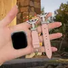 [Correa] Adecuada para Correa de Reloj Apple S12Iwatch con Diamantes Brillantes S10987Se Patrón de Piedra H Pulsera para Niñas