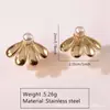 Brincos de Tarraxa de Aço Inoxidável Banhados a Ouro em Alta Venda Brincos de Folha de Aço Inoxidável Personalizados Brincos de Folha Banhados a Ouro da Moda de Luxo Leve