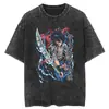 Tamanho Europeu Transfronteiriço Naruto Hip Hop Oversized Lavado Anime Camisetas m