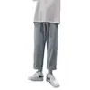 Calça jeans reta transfronteiriça para homens, marca da moda, calça casual solta para primavera e outono, calça comprida, calça de perna larga versátil para homens, algodão no atacado