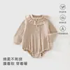 Macacão para Bebê Menina Primavera/Outono Sem Mangas Classe A Doce Body Triângulo Manga Longa Roupa de Casa Elástico Roupa Externa para Bebê