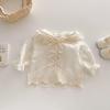 Jaqueta de Verão para Meninas, Estilosa Roupa com Capuz e Acabamento em Renda, Versão Coreana da Moda para Bebês e Crianças, Roupas para Ar Condicionado