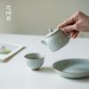 Tetera de Cerámica Flor de Loto Azul Antigua Sitao Zhai Tetera Doméstica Creativa con Relieve Infusor para Tetera Juego de Té Kung Fu