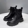 Dr. para Niñas. Botas Martens 2026 Otoño/Invierno Nuevo Estilo Botas de Moda para Niños Medianos y Mayores Botas de Cuero Estilo Británico con Forro de Lana Botas Cortas de Algodón de Dos Capas