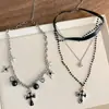 Collar Colgante Cruzado Estilo Chica Dulce Fresca Picante Diseño de Personalidad de Nicho Cadena para la Clavícula Estilo Punk Moda Collar para Mujer