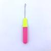 Agulha de Crochê com Cabo em Forma de Língua, Cabo de Plástico, Agulha Pequena para Tricô, Agulha Longa Fina com Língua para Selagem e Nós
