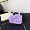 Nueva bolsa para niños bolsa de niña cadena de perlas bolso de mano moda estilo extranjero princesa hombro bandolera monedero