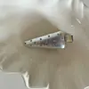 Pinza para el pelo con forma de gota de aceite azul de cuero plateado dulce y fresca Pinza para flequillo Pinza lateral para cabello suelto Pinza lateral de sentido avanzado Pinza para el pelo