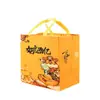 Bolsa de Mão Não Tecida Plana, Sacola para Levar, Embalagem Comercial para Catering Espessada Laminada, Sacola Descartável para Levar