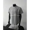 Camiseta Masculina de Verão Cleanfit Americana Pesada Desconstruída Manga Curta Versão Boxy Top de Manga Curta com Painéis de Tecido Air Layer
