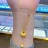 Vietnã Shajin Ping An Joy Xiao Pang Fu Colar Feminino Leve Luxo Fu Bolsa Trava Pingente Oco Fu Marca Clavícula Corrente