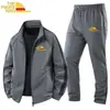 Chaqueta Cardigan Simple de Moda para Hombre Transfronteriza Tallas Grandes Traje Deportivo y de Ocio de Dos Piezas para Primavera y Otoño con Impresión Personalizada