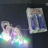 Cadena de luces LED de dos cajas de baterías transfronterizas, lámpara de alambre de cobre luminoso, cadena de luces de bola de onda, decoración especial para vacaciones de Navidad, estrella
