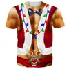 Camiseta de hombre de moda transfronteriza con estampado 3D de patrón navideño, tendencia de moda, manga corta de verano, suministro directo de fábrica