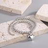 Novo Estilo Francês Estilo Mori Pulseira Redonda com Contas Coração Moda Elegante Celebridade da Internet Doce Menina Joia de Mão Fresca