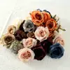 Cabeças de Flores de Seda Rosa com Diamante Sintético DIY Coroa de Flores Feita à Mão Acessórios de Cabelo Materiais Casamento Hotel Decoração Acessórios Flores Atacado