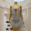 Borla Escote en V Tirante Fiesta de Cóctel Elástico Fotografía de Cóctel Vestido de Noche Promgala de Mujer Reina Drag